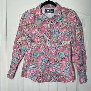 Cowboy Equipment 4Her Womens Sz Med Western LS Shirt Paisley